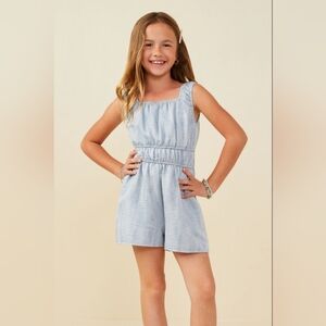 Girls Romper Size M 9/10 Hayden Girls Blue Shorts Romper Textured Romper